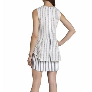 NWOT bcbg maxazria yousra blue white stripe peplum pencil dress